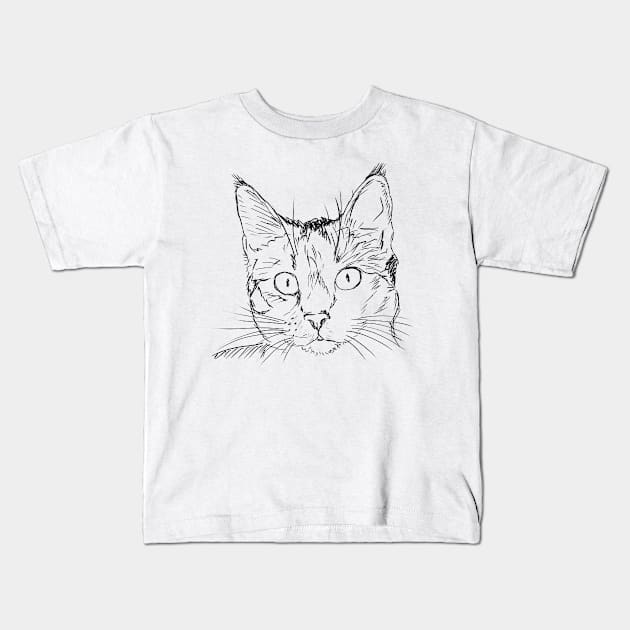 Painted Cat Kids T-Shirt by catpurrs